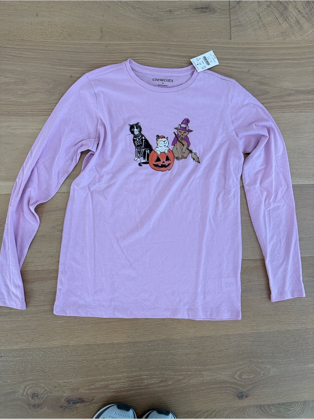 NWT Crewcuts Kids' Lavender Halloween Graphic Long-Sleeve Shirt size XL (12-14)